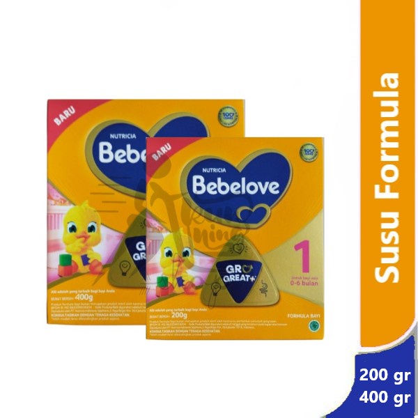 Bebelove 1 0-6 bulan Gro Great Plus 200 & 400 gram - susu formula anak
