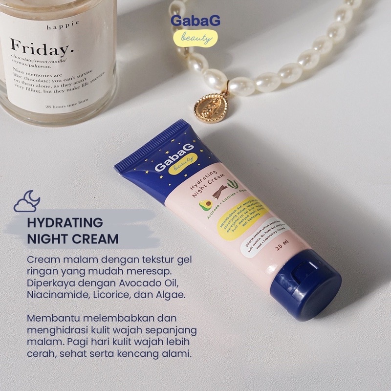 Gabag Beauty Hydrating Night Cream Krim Malam Pelembab Wajah Muka Aman Ibu Hamil dan Menyusui