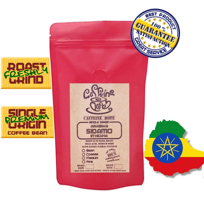 

Kopi Arabika Sidamo Ethiopia 100 Gr - Bean/Biji & Ground/Bubuk - Bean - Biji