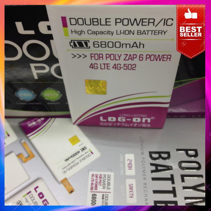 Acc Hp Baterai Polytron Zap 6 Power 4G Lte 4G 502 6800Mah Double Power Log On