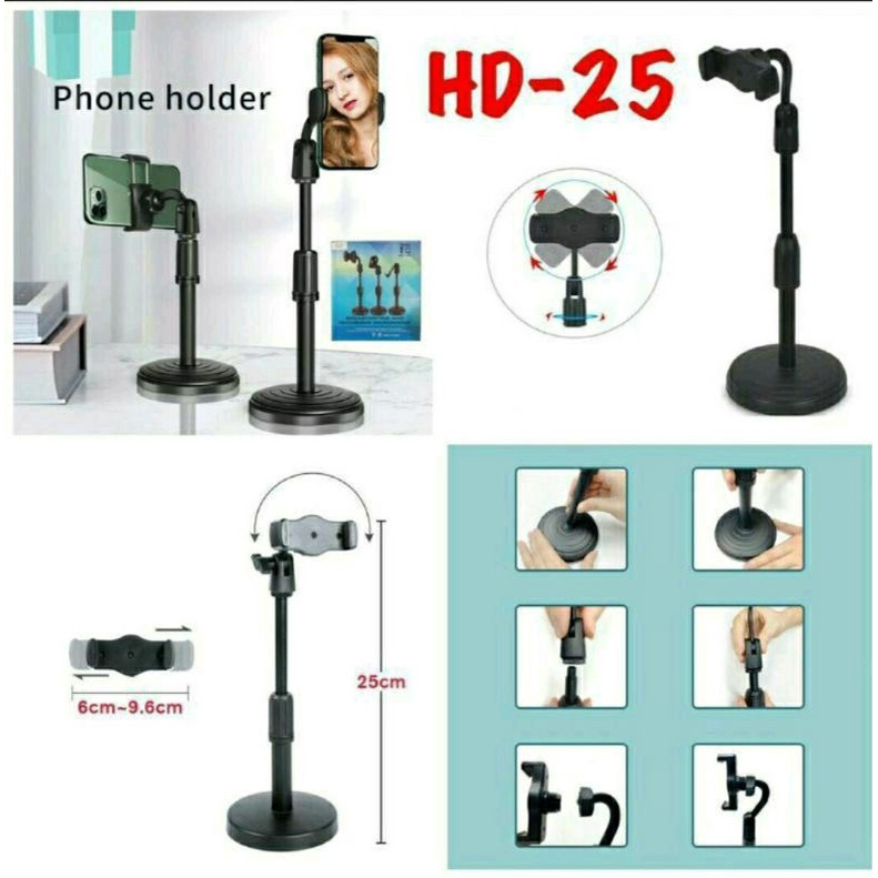 COD- Holder Stand HP HD-25 Standing Dudukan HP Phone Holder HD-25 - Holder Handphone