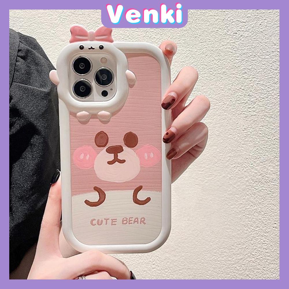 iPhone Case Silicone Soft Case Clear Case Airbag Shockproof Protection Camera Shiny Feel Bear Cartoon Cute Compatible For iPhone 11 Pro Max 13 Pro Max 12 Pro Max 7Plus xr XS Max