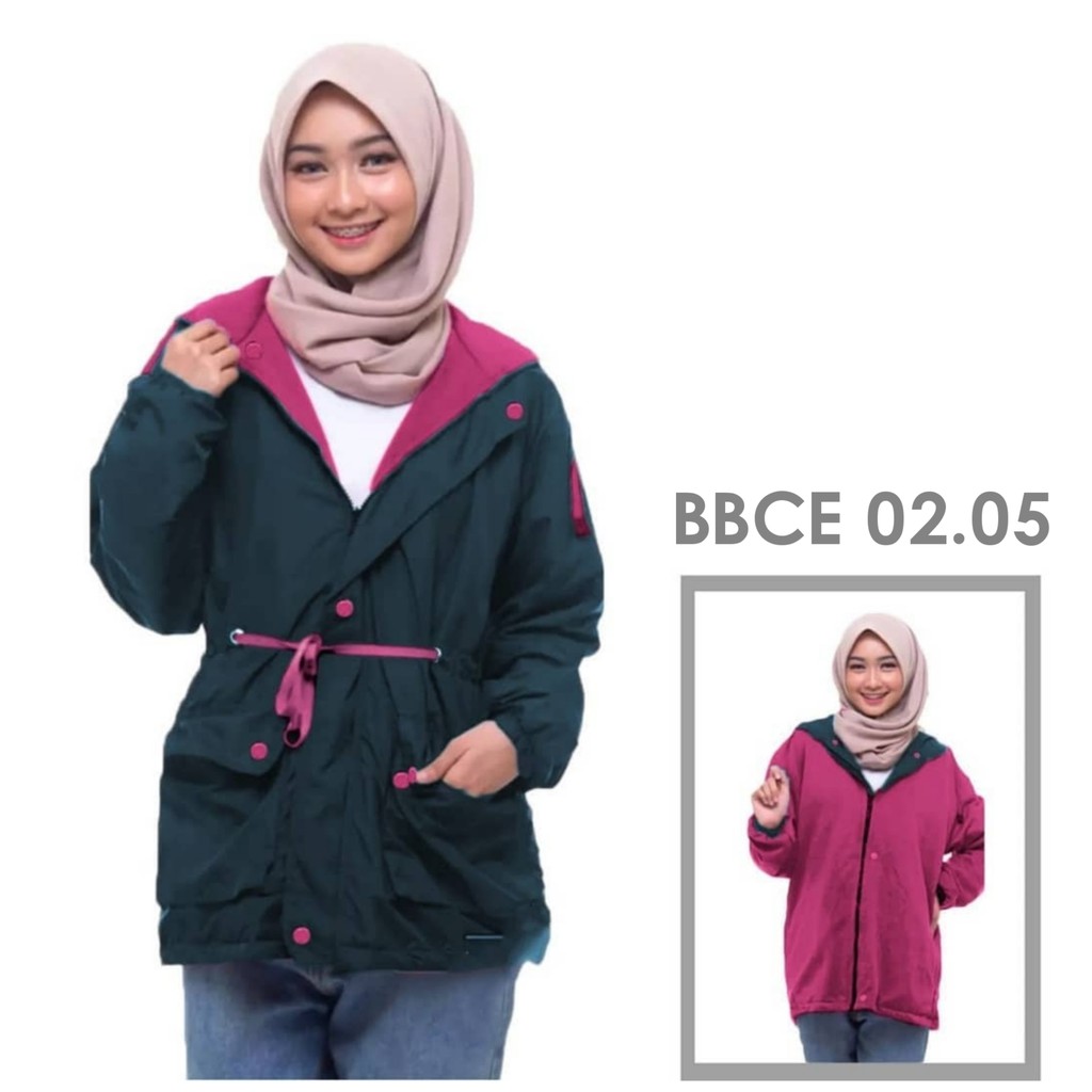 PROMO BISA COD JAKET WANITA BOLAK BALIK BB 2in1 PARASUT ANTI AIR FLEECE 2 LAPIS WINDBREAKER HITS KEKINIAN UNTUK MUSLIMAH DAN CEWEK TANGGUH