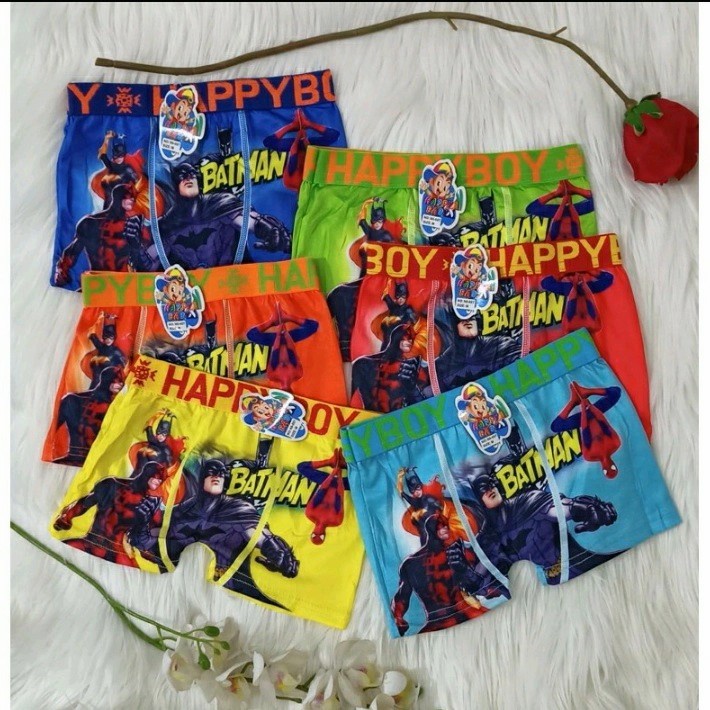 Celana Dalam boxer anak Laki-laki Karakter HAPPY BABY - HAPPY BOY - M-L-XL harga per 6 pcs