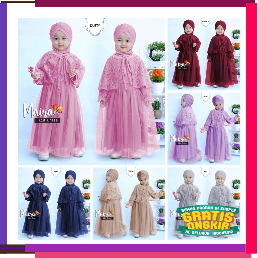 Warna Hijau Merah biru Green Blue Red tua muda maron marun maroon  / GAMIS MUSLIM BROKAT ANAK PEREMP