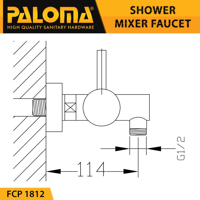 PALOMA FCP 1812 Keran Mixer Shower Mandi Panas Dingin Kran Air