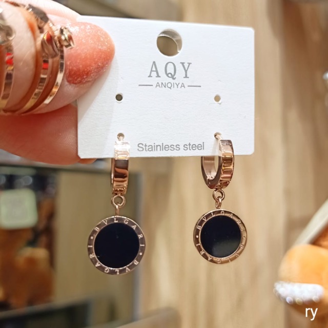 anting titanium rosegold ring bvlgari