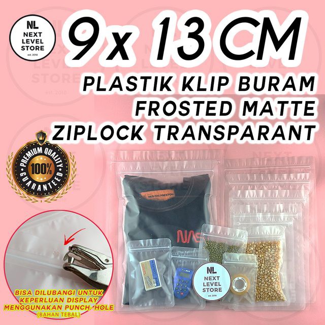 Plastik Klip Buram 9x13 cm Frosted Matte Ziplock Transparant