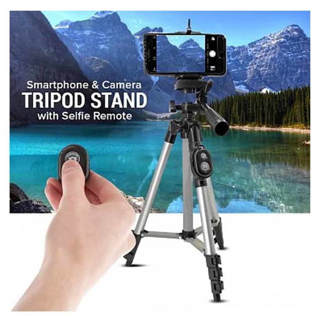 Tripod Bluetooth Wireless 1 meter Universal HP Kamera free Sarung &amp; Remote Bluetooth DK3888