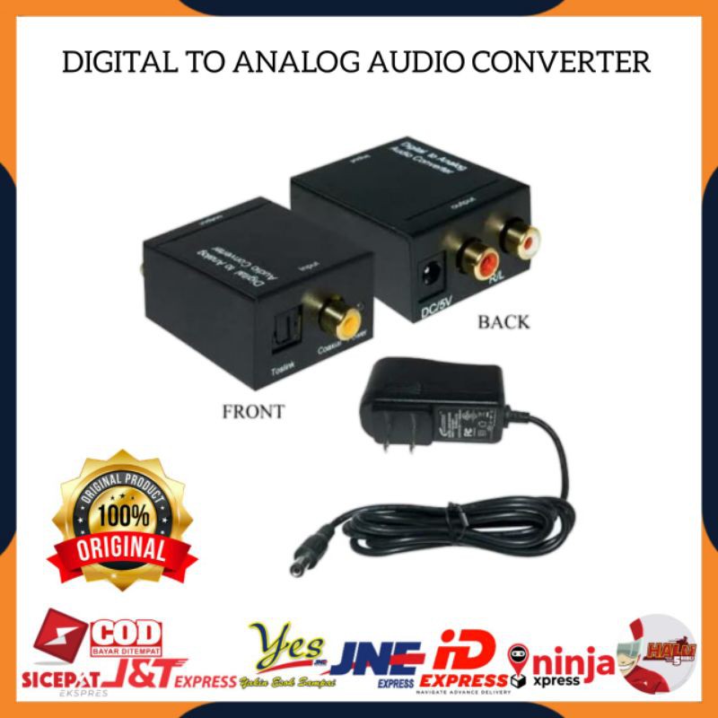 [COD] CONVERTER DIGITAL TO ANALOG AUDIO CONVERTER OPTIK SPDIF COAX TO ANALOG RCA KE SPEAKER AKTIF