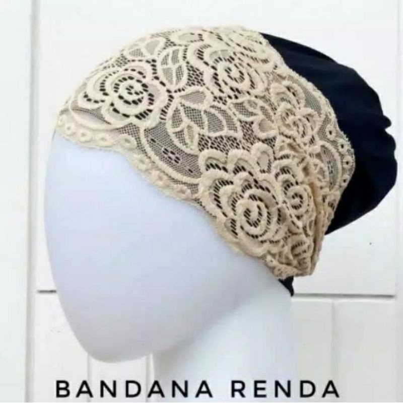 Inner Dalaman Hijab Bandana Renda Brokat