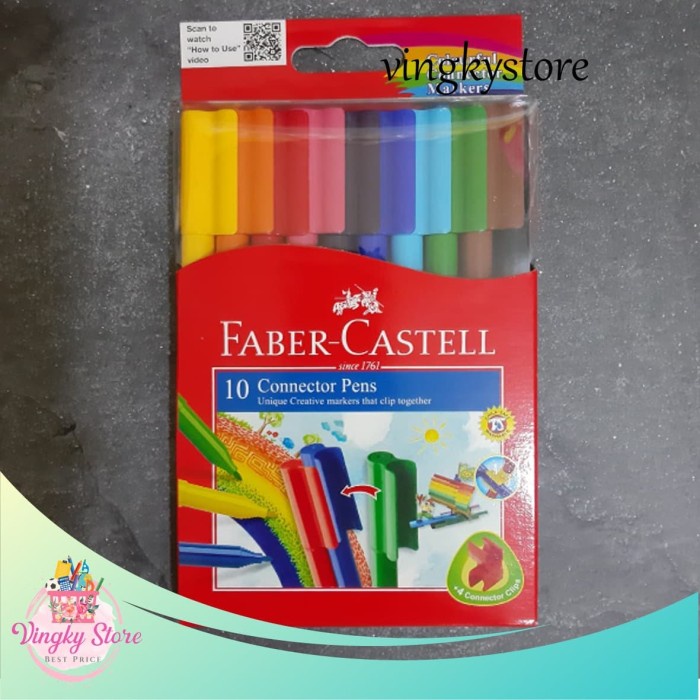 

Mudah Connector Pen / Spidol Warna Isi 10 Faber Castell Hemat