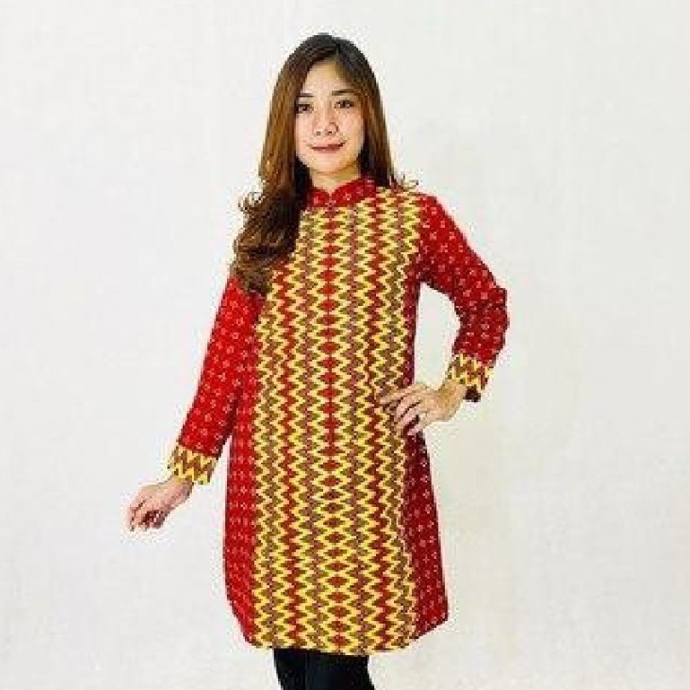 Benang Raja Tunik Batik Wanita Lengan Panjang