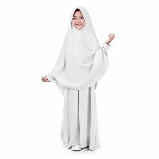 Baju Gamis Anak Polos Putih Baju Muslim Syar'i
