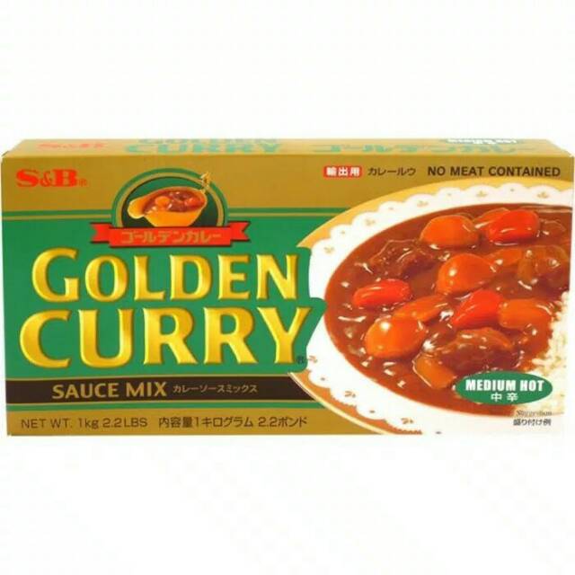 

s&b golden curry cury medium hot 1 kg bumbu kari jepang premium japan