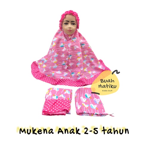 BHK Mukena Anak Balita Perempuan Bergambar Bahan Katun Untuk 2-5 Tahun - BHK0060