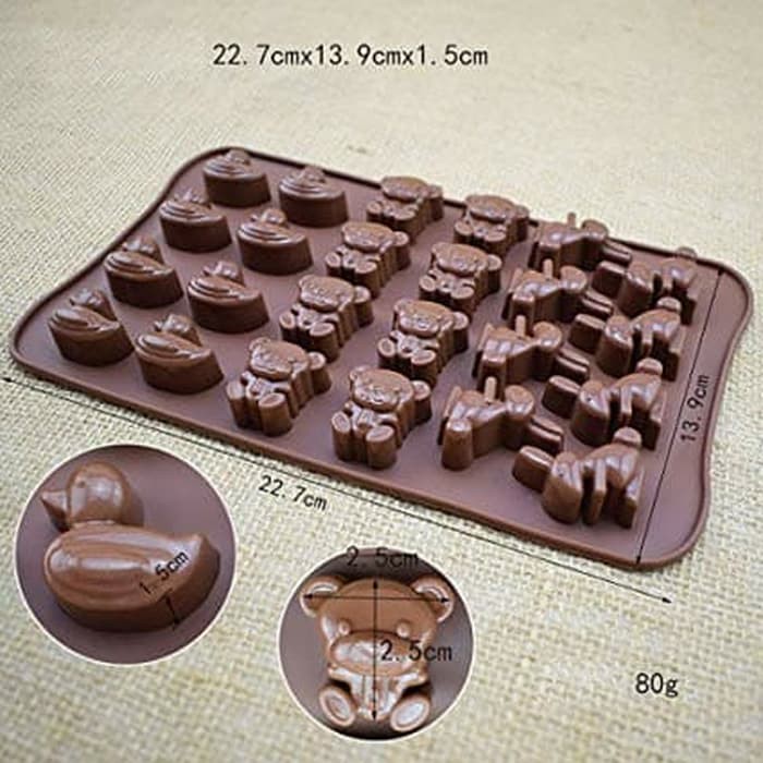 Cetakan silikon coklat puding unik silikon bebek, panda, kelinci