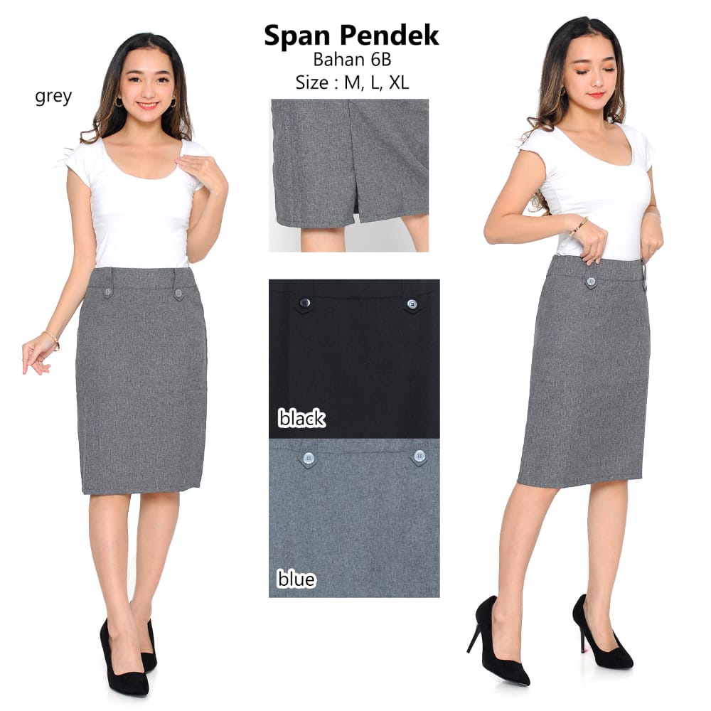 Rok Kerja Pendek Hitam Span 3/4 Bahan Formal Kantor Rok Pendek Rok Span Rok Hitam (BISA COD)