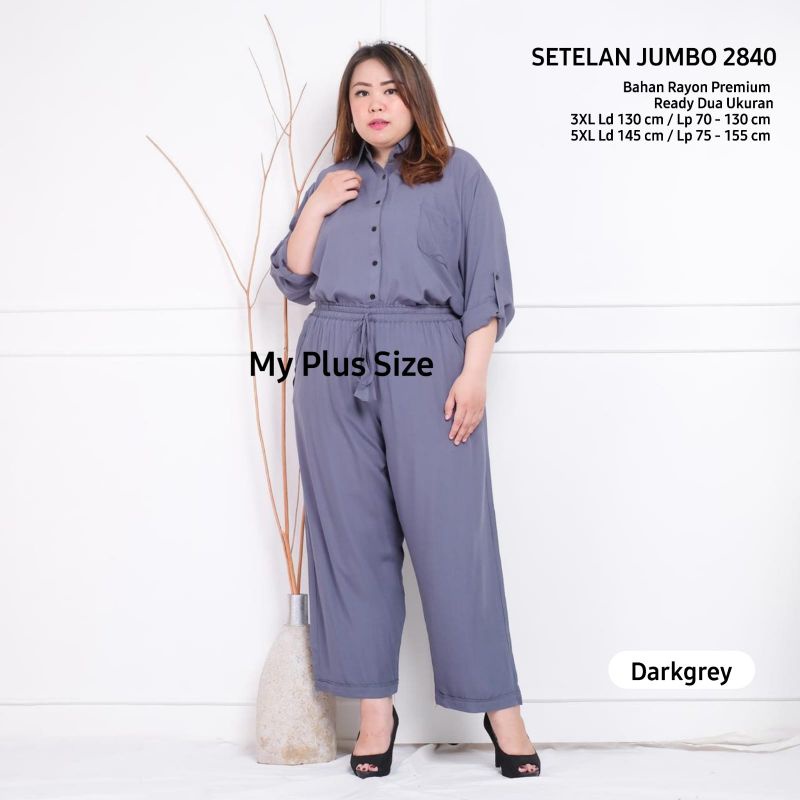 Setelan Rayon Polos super jumbo 2840,Ld 130 &amp; 145 cm