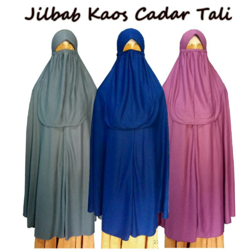 Jilbab kaos cadar tali (cadar lepasan)