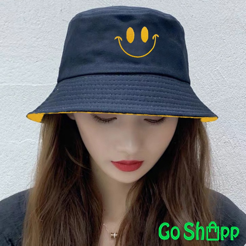 Bucket Hat Import 2 Sisi Bordir Model Korea - Bucket Hat Korea Unisex Wanita dan Pria - Topi Bucket Hat Korean Style - Bucket Hat Polos Import Bahan Polycotton Premium - Topi Wanita Import - Topi Pria Import [CP03]