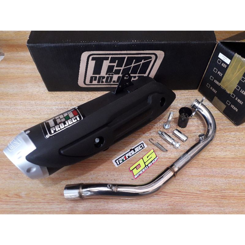 KNALPOT TZM PROJECT STD NON SS FULL PACKAGE UNTUK PCX 160 VARIO 160