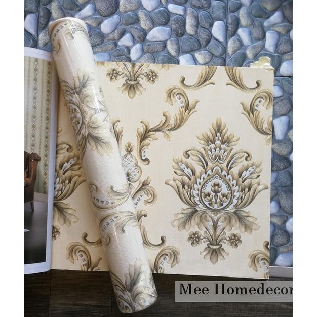 Wallpaper Dinding Vinyl Motif Batik Klasik Timbul Kualitas Premium