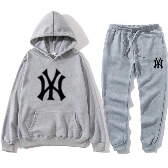 Setelan Jogger Panjang + Jumper Hoodie Print NY II NY Hoodie Sweat Pant M-XL  ( Pria &amp; Wanita )