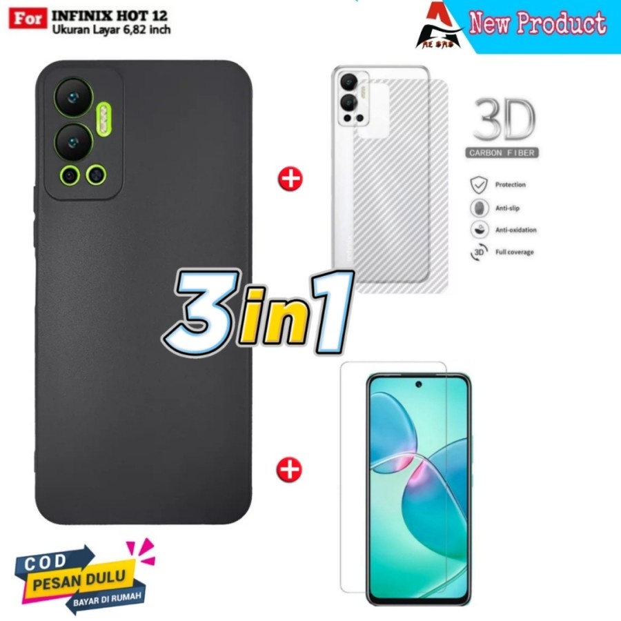 Case INFINIX HOT 12 / INFINIX NOTE 11 NFC / INFINIX NOTE 11 Softcase Liquid Macaron Pro Camera Hitam