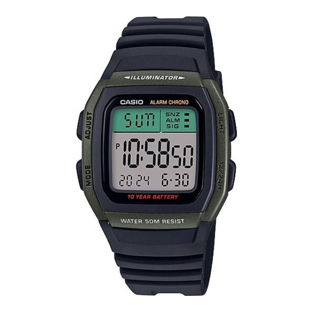 CASIO ORIGINAL STANDARD DIGITAL TYPE W-96H-3A HITAM HIJAU / JAM TANGAN PRIA