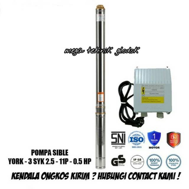 POMPA SUBMERSIBLE YORK - 3 SYK 2.5 - 11P - 0.5 HP - SUBMERSIBLE PUMP