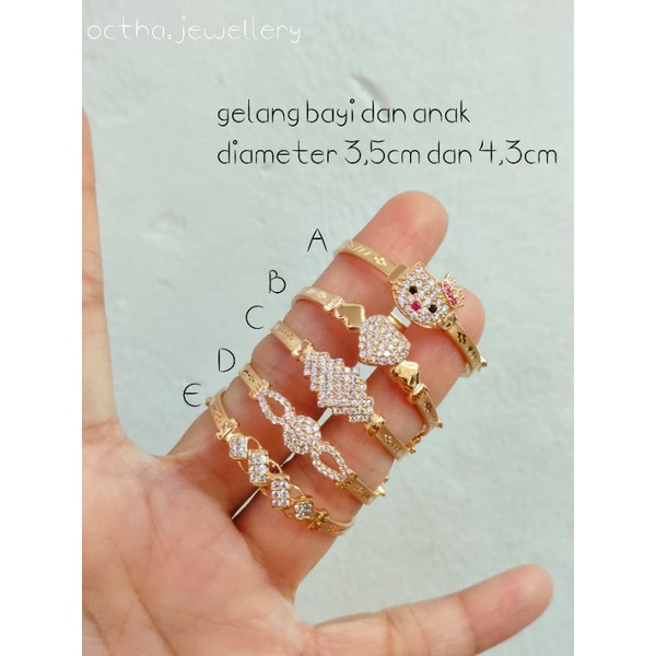 GELANG KERONCONG MATA BAYI DAN ANAK-ANAK PERAK 925 LAPIS MAS 24K