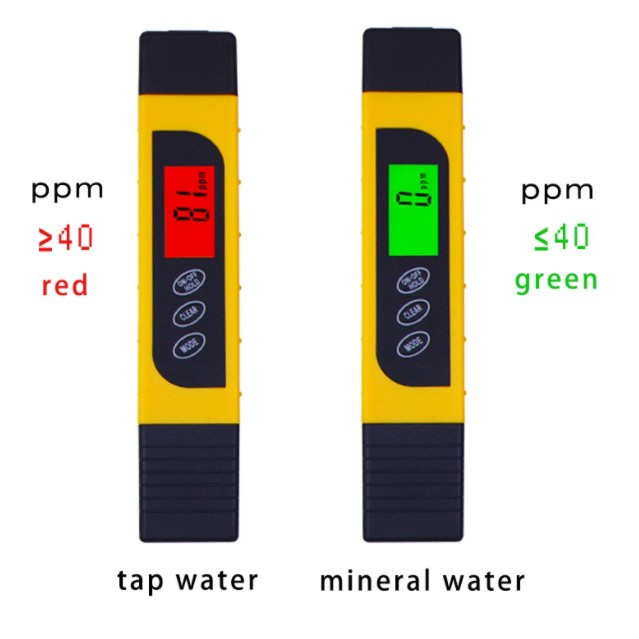 TDS EC + Temp Meter Back Light Auto Hold - Orange