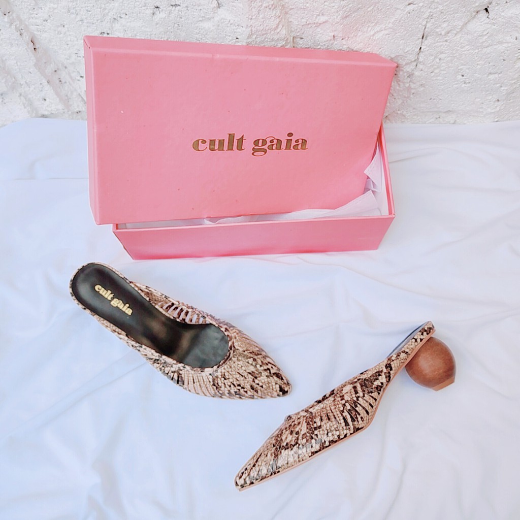 Cult Gaia The Alia Mule Transparan &amp; Snakeskin