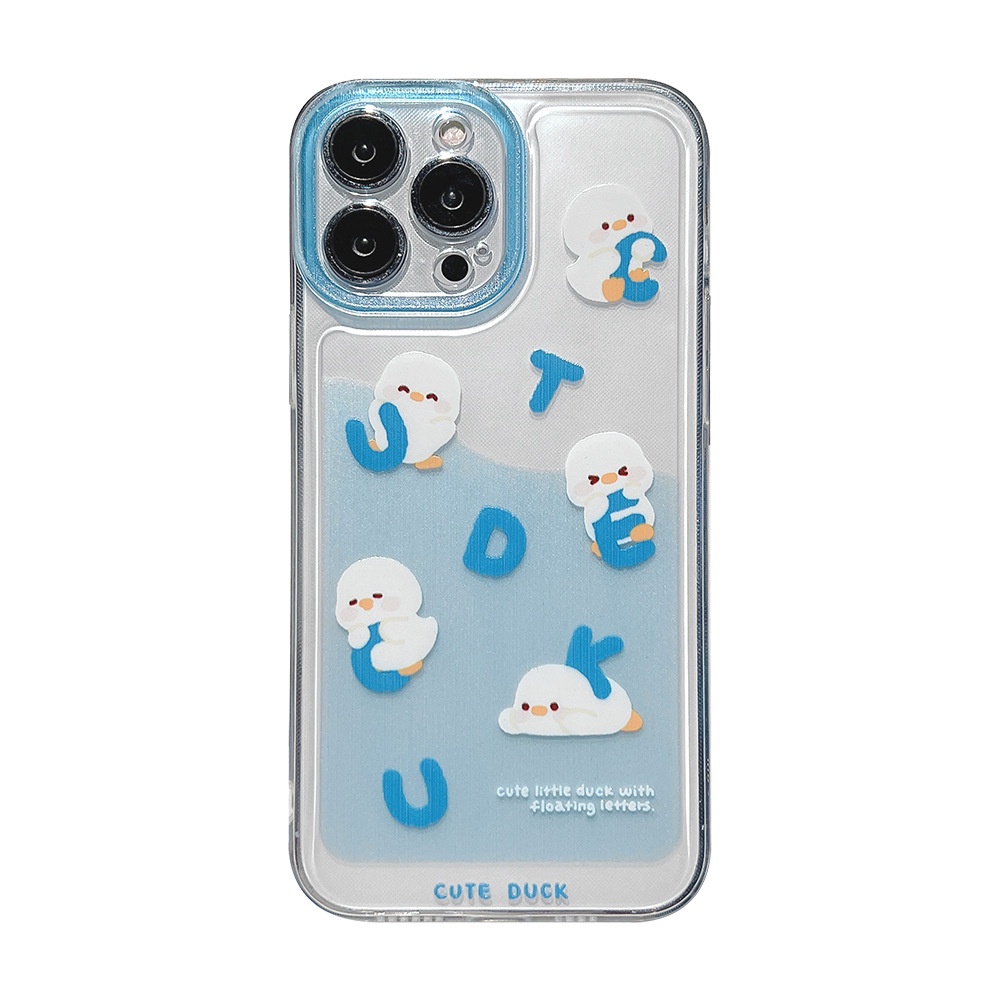 Case Pelindung Transparan Motif Kartun Bebek Untuk Iphone 14 7 8 SE2020 7 + 8 PLUS 11 12 13 Mini PRO MAX