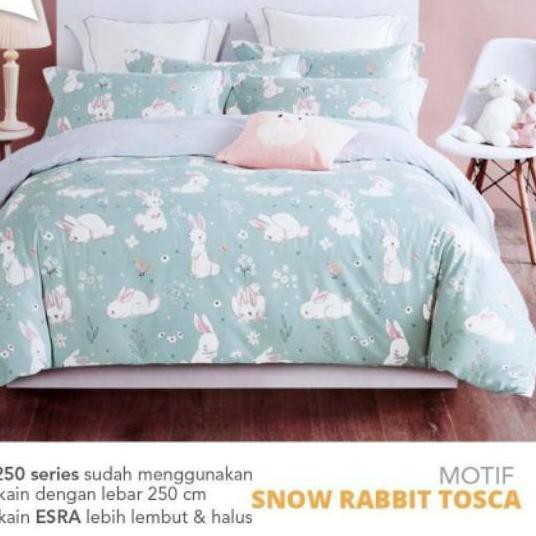 SPREI MOTIF SNOW RABIT TOSCA & PINK KELINCI KATUN LOKAL ESRA ADEM