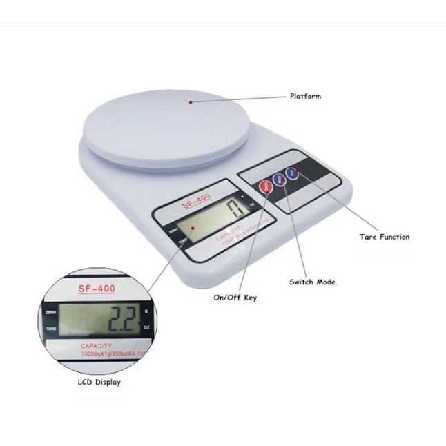 Timbangan Dapur SF-400 / Timbangan Dapur 10kg / Electronic Portable Scale / Timbangan Digital Kue / Timbangan Dapur Digital