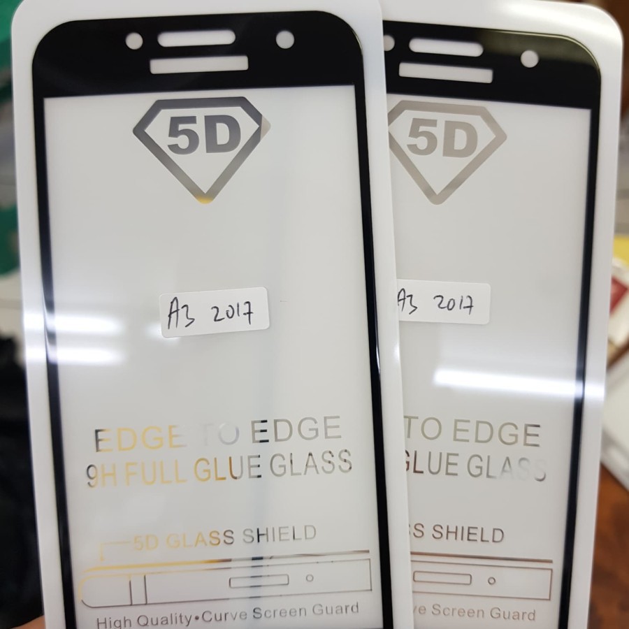 TEMPERED GLASS FULL LEM 5D SAMSUNG A3 2017 GALAXY A3 2017 / BLACK