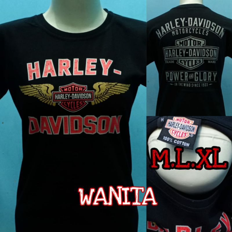 Kaos Harley Davidson Wanita Lengan Pendek