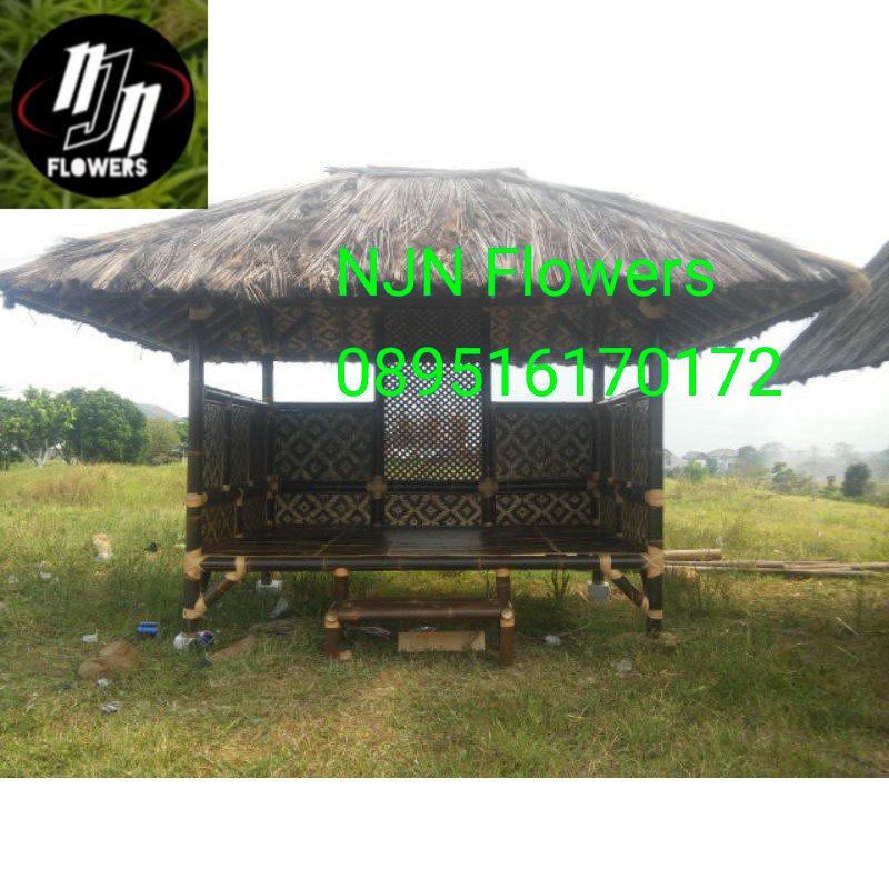 gazebo bambu hitam atap injuk harga per m2