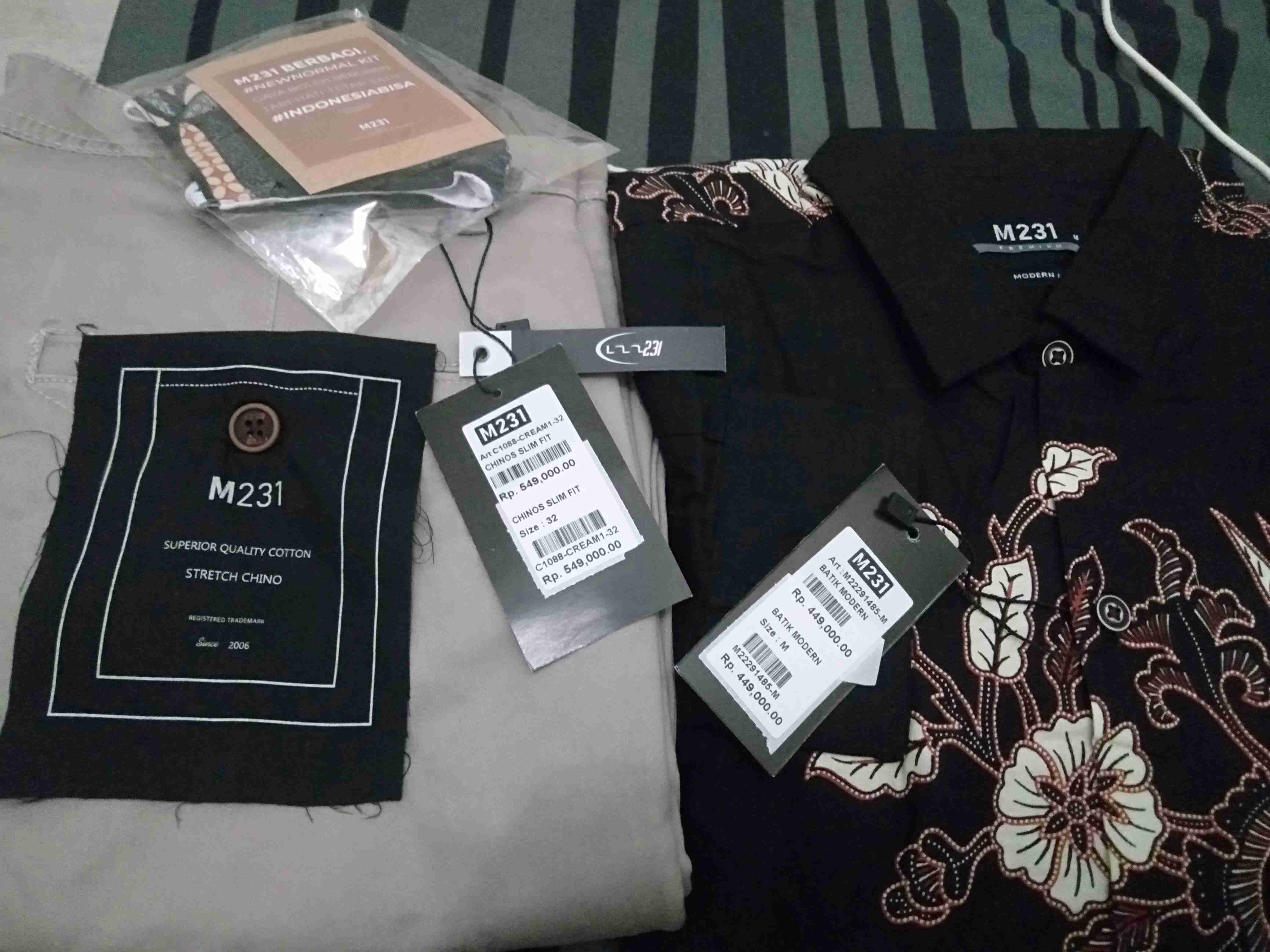 M231 Kemeja Pria Batik Panjang Hitam 1485a