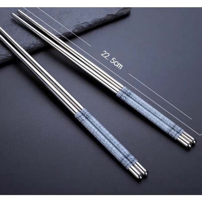 FUTAKO Sumpit stainless MOTIF Sumpit Chopstick chopsticks Cina Sujeo 5 pasang