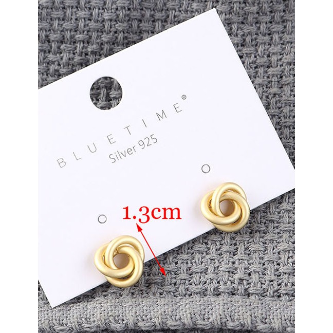 LRC Anting Tusuk Fashion Gold Plated Gold-plated Small Flowers S925 Silver Needle Earrings Y62831