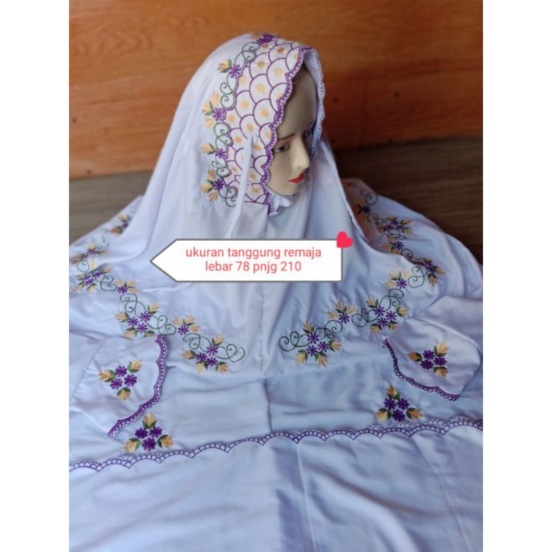 MUKENAH TERUSAN SD SMP REMAJA / TELKUNG TERUSAN ANAK BORDIR / MUKENA DEWASA BORDIR KUDUSAN / RUKUH