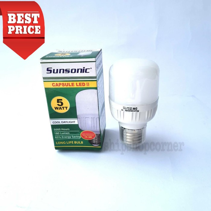 Sunsonic Lampu Bohlam LED JUMBO 5 watt - 30 Watt Hemat Energi 85% - Putih