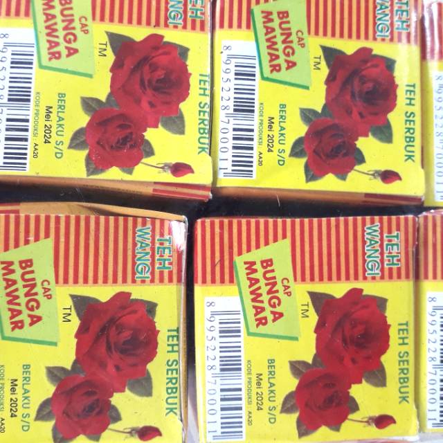

Bubuk teh wangi cap bunga mawar 50gr