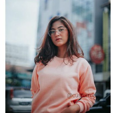 Basic Sweater Polos Peach Crewneck Sweatshirt Pria Wanita Size M - XXXL-2