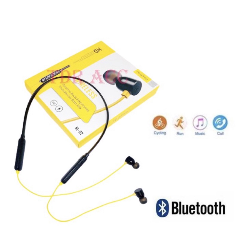 EARPHONE - HEADSET - HANDSFREE BLUETOOTH REALME BUDS BL-R2 LEVEL U SPORT SUPER BASS