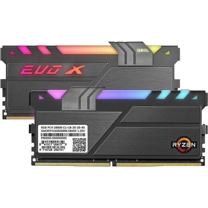 GEIL DDR4 EVO X II RGB LED PC25600 3200Mhz Dual Channel 32GB (2x16GB)
