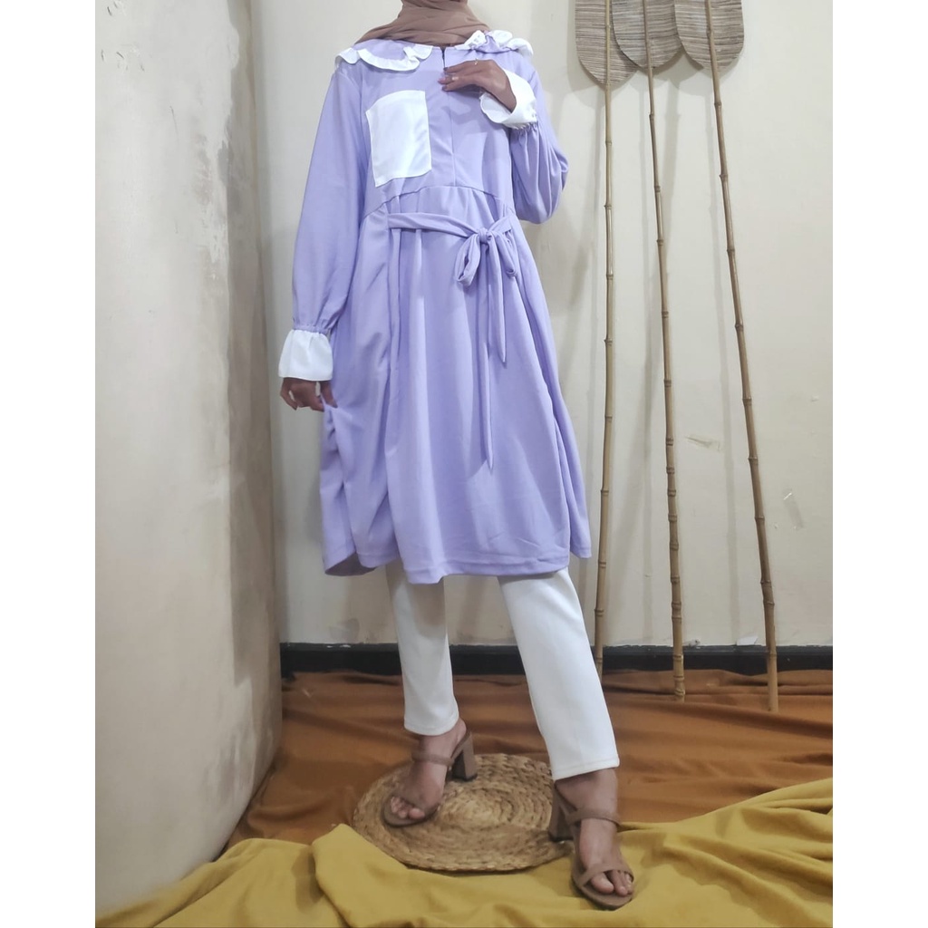 (COD) Daily Things Tunik Muslim Busui Frendly Malvy Fit XXL LD 100cm